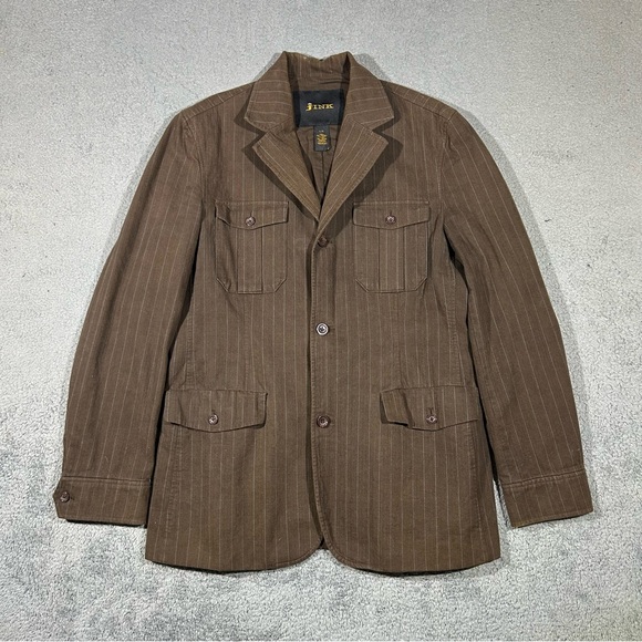 Vintage Fink Brown pinstripe Jacket blazer 
Size Large Men’s - Picture 1 of 9